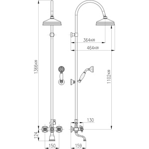 Душевая стойка Rav Slezak Morava retro MK559.5/3SM