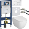 Комплект Унитаз подвесной VitrA Shift 7742B003-0075 белый глянцевый + Крышка Integra Square 191-003-009 с микролифтом + Инсталляция Geberit Duofix UP 320 111.300.00.5 + Кнопка Sigma 01 115.770.11.5 белая + Крепления 111.815.00.1 к стене + Шумоизоляция