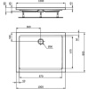 Поддон для душа Ideal Standard Hotline 100x80 прямоугольный