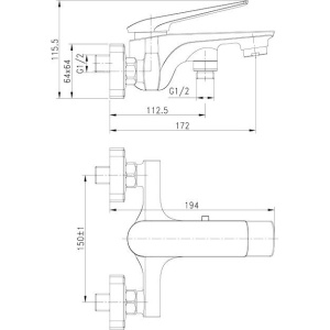 Смеситель для ванны с душем Lemark Allegro LM5914CW