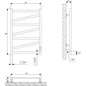 Полотенцесушитель электрический Двин Z plaza neo 80/50 полированный хром
