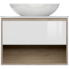 Тумба с раковиной Cersanit Louna 80 со столешницей и раковиной Moduo 55 Leaf