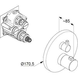 Купить Термостатический смеситель Kludi Nova Fonte 208303915 для ванны с душем, черный в Москве с доставкой Термостатический смеситель Kludi Nova Fonte 208303915 для ванны с душем, черный