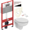 Комплект Унитаз подвесной Ideal Standard Eurovit K881201 безободковый + Инсталляция TECE Now 9400412 4 в 1 с кнопкой смыва