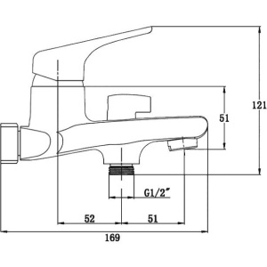 Купить Смеситель для ванны с душем Kaiser Eco 00022 в Москве с доставкой Смеситель для ванны с душем Kaiser Eco 00022