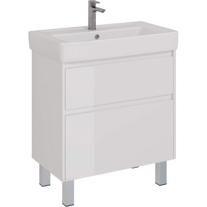 Тумба с раковиной Lemark Combi 80, белая глянцевая
