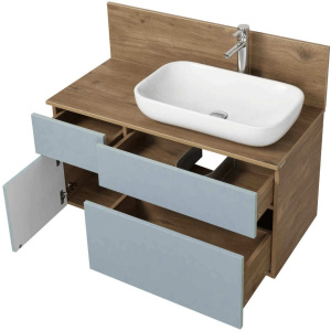 Купить Тумба с раковиной Aquaton Мишель 100 1A2569K2MIX30 дуб фьорд, дуб рустикальный в Москве с доставкой Тумба с раковиной Aquaton Мишель 100 1A2569K2MIX30 дуб фьорд, дуб рустикальный