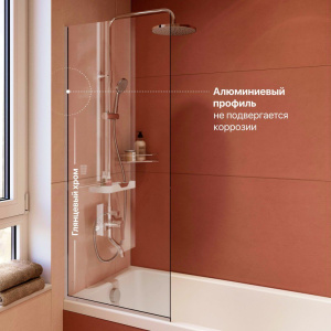 Купить Шторка на ванну DIWO Анапа неподвижная, 70х140, профиль хром глянцевый, прозрачное стекло в Москве с доставкой Шторка на ванну DIWO Анапа неподвижная, 70х140, профиль хром глянцевый, прозрачное стекло