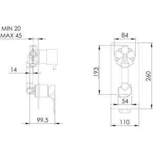 Смеситель для ванны с душем Remer Infinity I94 С ВНУТРЕННЕЙ ЧАСТЬЮ
