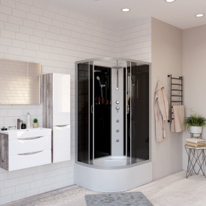 Душевая кабина Niagara Classic NG-2510-14RBKTG, 120х80 см, без крыши, с гидромассажем и тропическим  душем