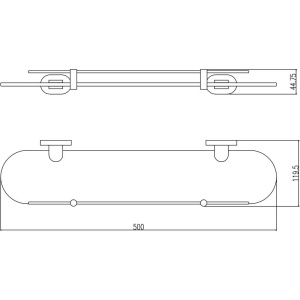 Полка Rav Slezak Yukon YUA0900/50CMAT черная матовая