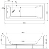 Акриловая ванна Cezares Plane Solo 180x80 см, с каркасом