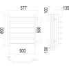 Полотенцесушитель водяной Terminus Виктория П6 500x600 с боковым подключением 500