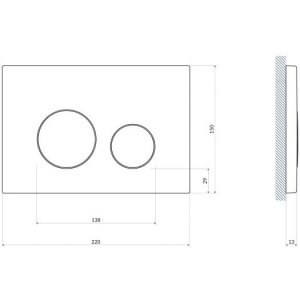 Кнопка смыва Cersanit Twins 63524 золотая матовая