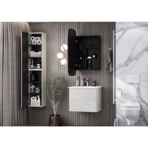 Шкаф AQUATON Сохо 35 cлэйт, галька серая