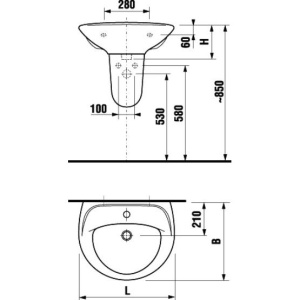 Купить Раковина Jika Lyra 55 1427.1 в Москве с доставкой Раковина Jika Lyra 55 1427.1