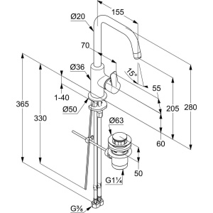 Купить Смеситель для раковины Kludi Pure&Easy 370230565 в Москве с доставкой Смеситель для раковины Kludi Pure&Easy 370230565