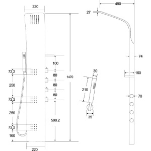 Душевая панель Ceruttispa Bella B CT9254 черная матовая