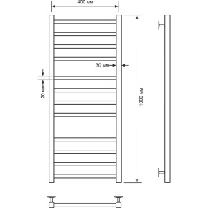 Полотенцесушитель водяной Comfysan Pioli-K W-10 100х40 черный матовый