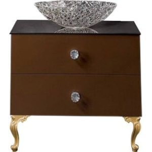 Тумба с раковиной Armadi Art NeoArt 80, шоколад с ручками Crystal золото, с ножками
