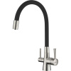 Смеситель для кухни Lemark Comfort LM3075BN-Black с гибким изливом, никель, черный