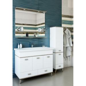 Купить Шкаф-пенал Sanflor Бруно R, белый, орегон в Москве с доставкой Шкаф-пенал Sanflor Бруно R, белый, орегон