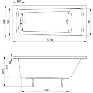 Акриловая ванна Ravak Domino Plus 170х70 C632R00000 белая