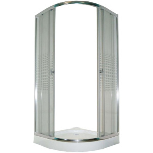 Душевой уголок Parly Z9111 90x90, с поддоном, профиль хром, стекло прозрачное с узором
