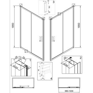 Купить Душевая дверь в нишу Veconi Vianno VN-46 100 см, профиль хром в Москве с доставкой Душевая дверь в нишу Veconi Vianno VN-46 100 см, профиль хром