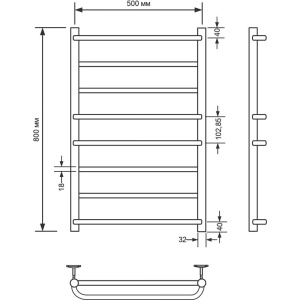 Полотенцесушитель водяной Comfysan Puro W-8 80х50 хром