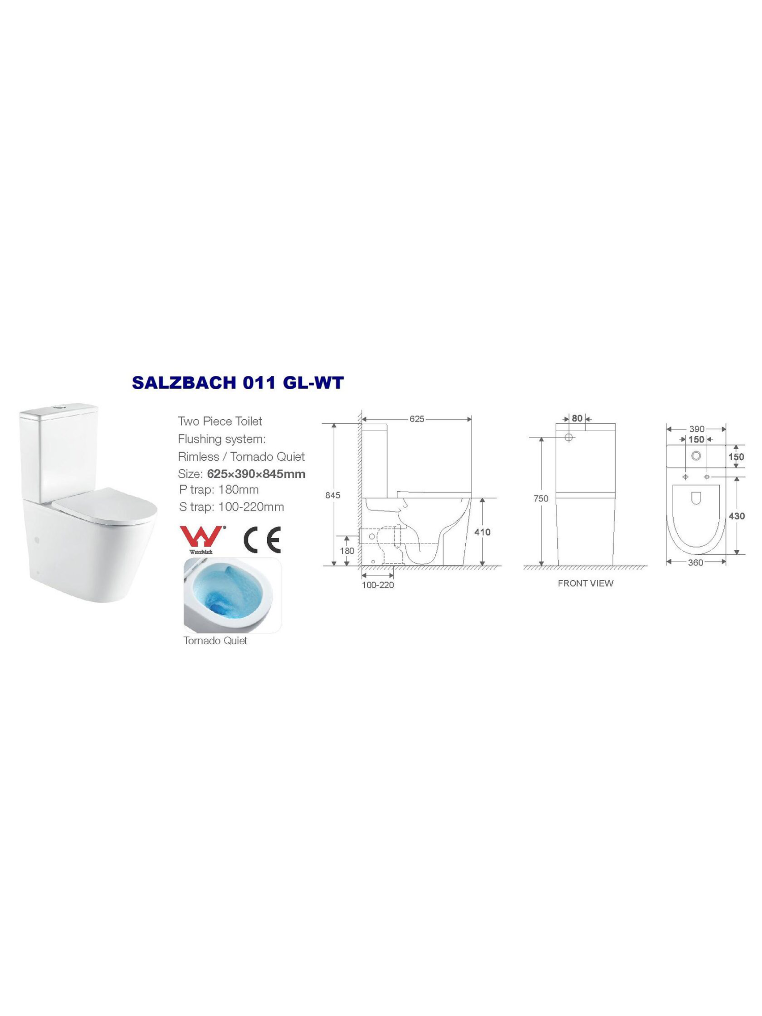 Унитаз компакт WeltWasser SALZBACH 011 GL-WT (10000011688)