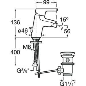 Смеситель для биде Roca Malva 5A603BC0M