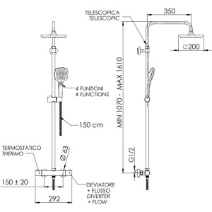 Купить Душевая стойка Remer Elegance EQ32A8CPSD20 в Москве с доставкой Душевая стойка Remer Elegance EQ32A8CPSD20
