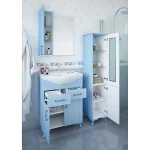 Тумба с раковиной Sanflor Глория 65, напольная, серая