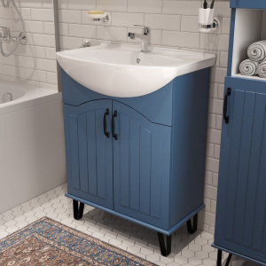 Купить Тумба с раковиной DIWO Сочи 65, синяя в Москве с доставкой Тумба с раковиной DIWO Сочи 65, синяя