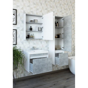 Купить Шкаф-пенал Sanflor Калипсо R, белый, ателье светлый в Москве с доставкой Шкаф-пенал Sanflor Калипсо R, белый, ателье светлый