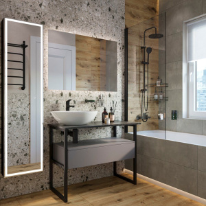 Мебель для ванной DIWO Элиста 100 антрацит с раковиной Moduo 55 Leaf