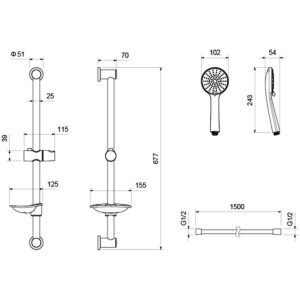 Комплект смесителей для душа Aquatek Бетта AQ1132CR хром
