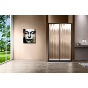 Душевая дверь в нишу Vincea Garda VDS-1G120CHB 120 см, профиль черный, стекло шиншилла