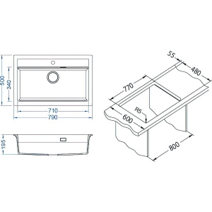 Мойка кухонная Alveus Atrox 40 carbon