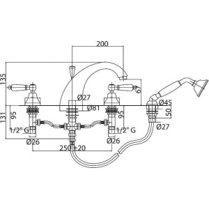 Купить Смеситель на борт ванны Cezares Atlantis ATLANTIS-BVD-02-Sw в Москве с доставкой Смеситель на борт ванны Cezares Atlantis ATLANTIS-BVD-02-Sw