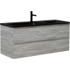 Мебель для ванной BelBagno Albano 120 подвесная, rovere vintage bianco, черная матовая раковина