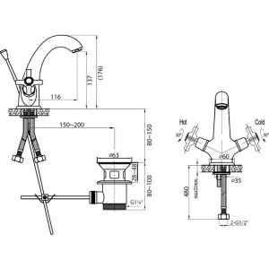 Смеситель для раковины Cezares Lord LORD-LS1-02