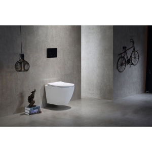 Унитаз подвесной SantiLine SL-5025 безободковый, с микролифтом, система смыва Tornado