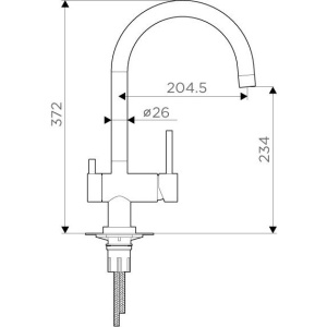 Смеситель для кухни Omoikiri Yamada BN нержавеющая сталь