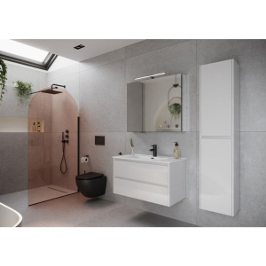 Купить Мебель для ванной Sancos Libra 90 см белый глянец в Москве с доставкой Мебель для ванной Sancos Libra 90 см белый глянец