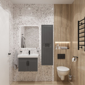 Купить Шкаф-пенал DIWO Сочи подвесной антрацит в Москве с доставкой Шкаф-пенал DIWO Сочи подвесной антрацит