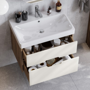 Мебель для ванной AQUATON Оливия 70 бежевый/дуб велл