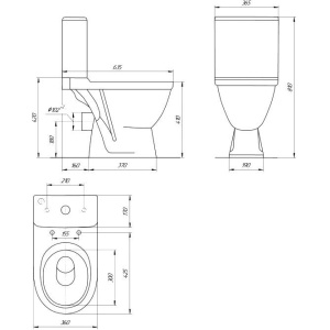 Унитаз-компакт Rosa Неро Люкс с микролифтом, Clip up
