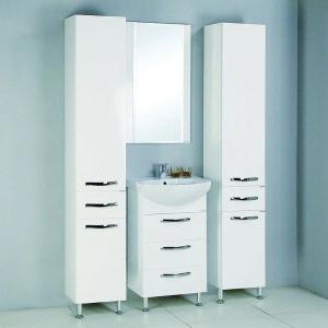 Купить Тумба с раковиной Aquaton Ария 50 1A1402K0AA010 белая в Москве с доставкой Тумба с раковиной Aquaton Ария 50 1A1402K0AA010 белая